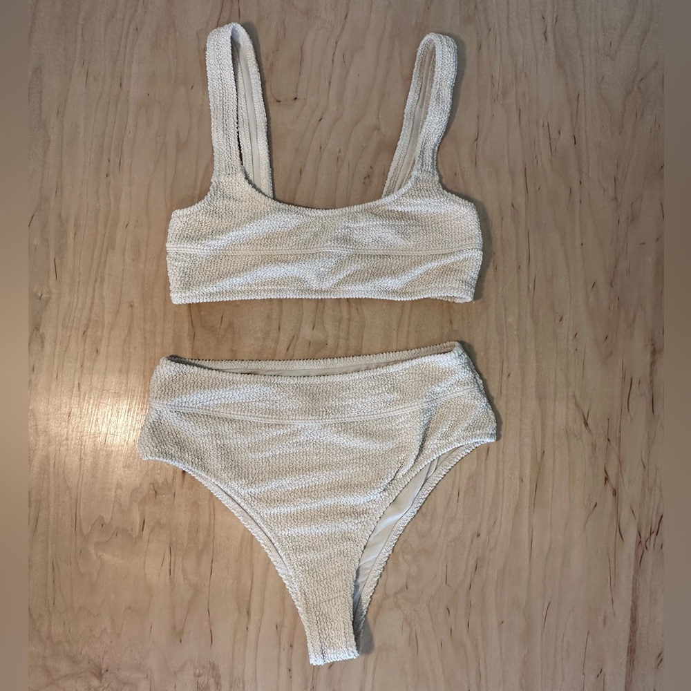 Wanderlust brand cream/off-white two piece bikini S/M